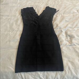 bebe Elegant Black Mini Dress